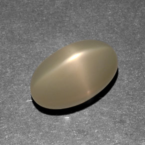 Pierre de lune étoilée crème naturelle transparent, 9,13 ct, transparent / translucide