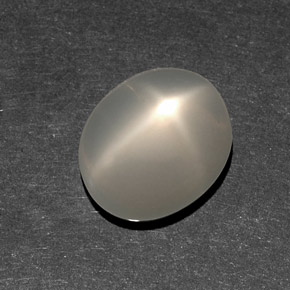 Pierre de lune étoilée blanc naturelle transparent, 6,82 ct, transparent / translucide