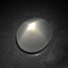 Pierre de lune étoilée blanc naturelle transparent, 5,87 ct, transparent / translucide