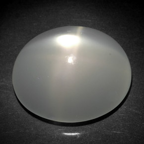 Pierre de lune étoilée blanc naturelle transparent, 6,08 ct, transparent / translucide