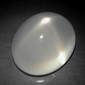 Pierre de lune étoilée blanc naturelle transparent, 6,08 ct, transparent / translucide