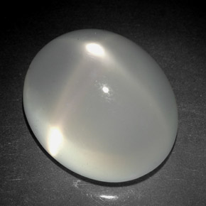Pierre de lune étoilée blanc naturelle transparent, 6,08 ct, transparent / translucide