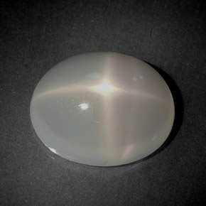 Pierre de lune étoilée blanc naturelle transparent, 5,60 ct, transparent / translucide