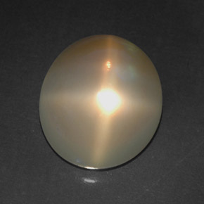 Pierre de lune étoilée crème naturelle transparent, 4,91 ct, transparent / translucide