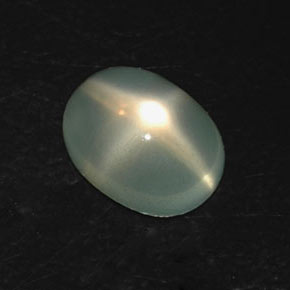 Pierre de lune étoilée vert naturelle transparent, 3,27 ct, transparent / translucide