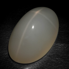 Pierre de lune étoilée blanc naturelle coupe ovale, 18,99 ct, translucide