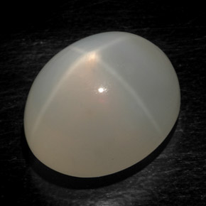 Pierre de lune étoilée blanc naturelle transparent, 17,54 ct, transparent / translucide