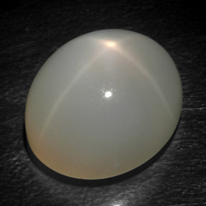 Pierre de lune étoilée gris naturelle coupe ovale, 15,93 ct, translucide