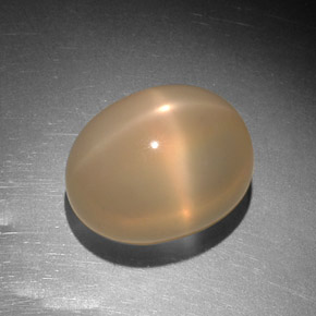 Pierre de lune étoilée orange naturelle transparent, 9,14 ct, transparent / translucide