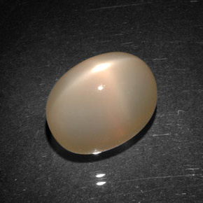 Pierre de lune étoilée orange naturelle transparent, 9,06 ct, transparent / translucide