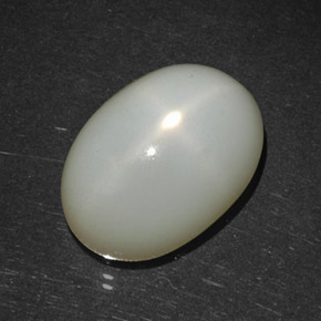 Pierre de lune étoilée crème naturelle coupe ovale, 11,08 ct, translucide