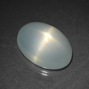 Pierre de lune étoilée blanc naturelle transparent, 9,84 ct, transparent / translucide