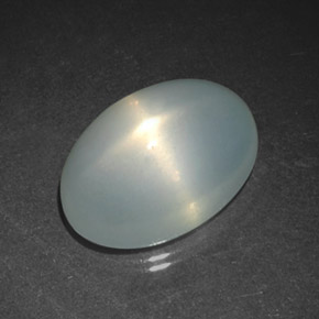 Pierre de lune étoilée blanc naturelle transparent, 9,84 ct, transparent / translucide