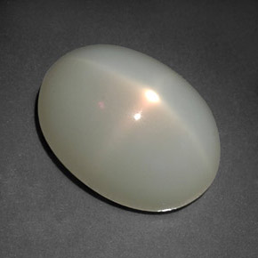 Pierre de lune étoilée blanc naturelle transparent, 12,41 ct, transparent / translucide