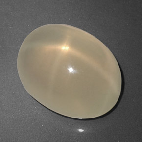 Pierre de lune étoilée crème naturelle transparent, 5,37 ct, transparent / translucide