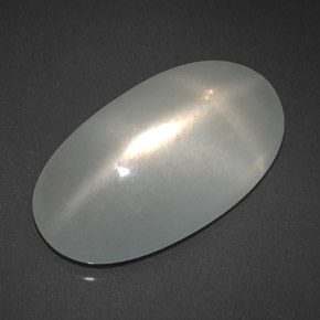Pierre de lune étoilée blanc naturelle transparent, 7,24 ct, transparent / translucide