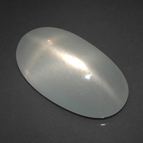 Pierre de lune étoilée blanc naturelle transparent, 7,24 ct, transparent / translucide