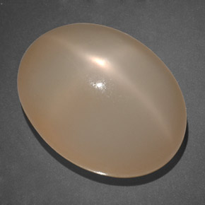Pierre de lune étoilée orange naturelle transparent, 19,69 ct, transparent / translucide
