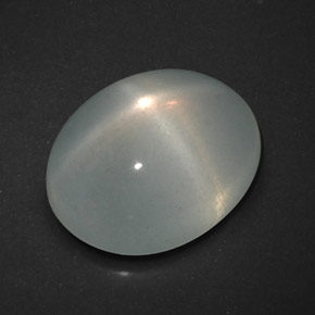 Pierre de lune étoilée blanc naturelle transparent, 7,76 ct, transparent / translucide