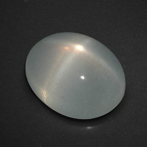 Pierre de lune étoilée blanc naturelle transparent, 7,76 ct, transparent / translucide