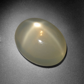 Pierre de lune étoilée crème naturelle coupe ovale, 10,24 ct, translucide