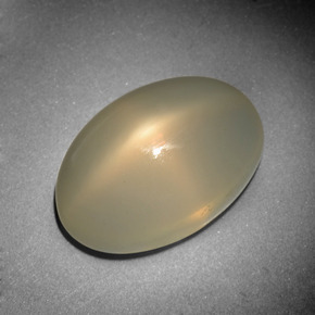 Pierre de lune étoilée crème naturelle coupe ovale, 10,15 ct, translucide
