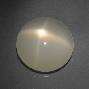 Pierre de lune étoilée crème naturelle coupe roude, 16,68 ct, translucide