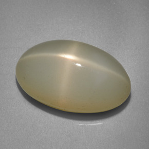 Pierre de lune étoilée crème naturelle coupe ovale, 12,06 ct, translucide