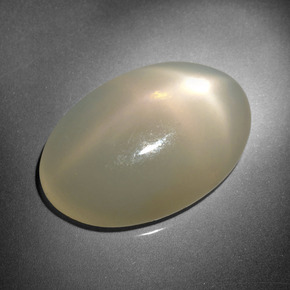 Pierre de lune étoilée crème naturelle coupe ovale, 16,18 ct, translucide