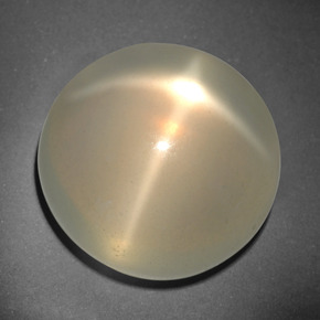 Pierre de lune étoilée crème naturelle coupe roude, 26,12 ct, translucide