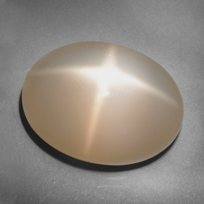 Pierre de lune étoilée orange naturelle coupe ovale, 25,39 ct, translucide