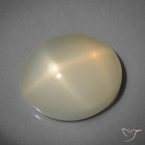 Pierre de lune étoilée jaune naturelle coupe ovale, 9,32 ct, translucide