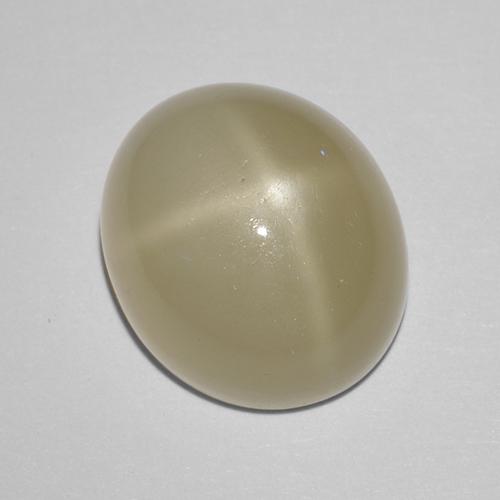 Pierre de lune étoilée jaune naturelle coupe ovale, 10,43 ct, translucide