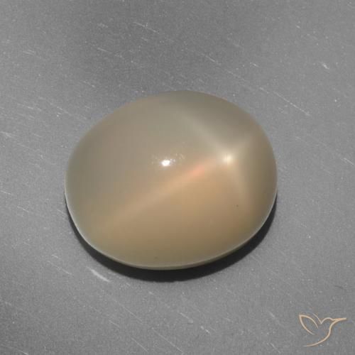 7.02ct Naturel Orange moyen-léger Pierre de lune étoilée, ovale, Translucide, Photo A