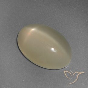 Pierre de lune étoilée Jaune clair naturelle ovale, 6.72 ct, Translucide