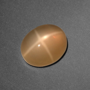 Pierre de lune étoilée orange naturelle coupe ovale, 3,01 ct, translucide