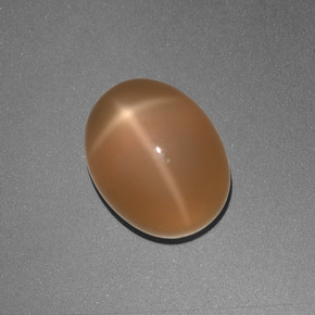 Pierre de lune étoilée orange naturelle coupe ovale, 3,05 ct, translucide