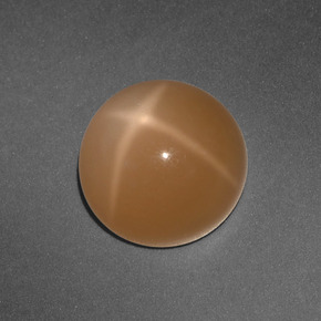 Pierre de lune étoilée orange naturelle coupe roude, 3,65 ct, translucide