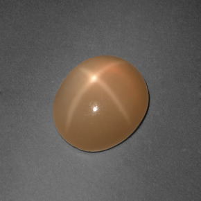 Pierre de lune étoilée orange naturelle coupe ovale, 4,81 ct, translucide