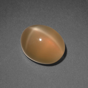 Pierre de lune étoilée orange naturelle coupe ovale, 3,69 ct, translucide