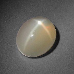 Pierre de lune étoilée crème naturelle coupe ovale, 5,03 ct, translucide