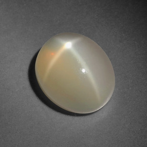 Pierre de lune étoilée crème naturelle coupe ovale, 5,03 ct, translucide