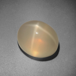 Pierre de lune étoilée crème naturelle coupe ovale, 5,51 ct, translucide