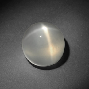 Pierre de lune étoilée blanc naturelle coupe roude, 9,44 ct, translucide
