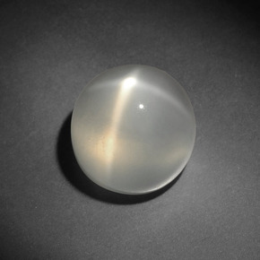 Pierre de lune étoilée blanc naturelle coupe roude, 9,44 ct, translucide