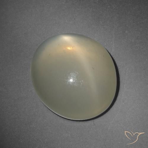 10.38ct Naturel Jaune clair Pierre de lune étoilée, ovale, Translucide, Photo A