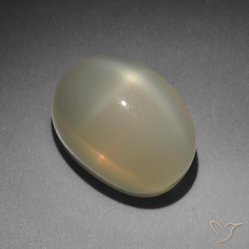 11.49ct Naturel Marron très clair Pierre de lune étoilée, ovale, Translucide