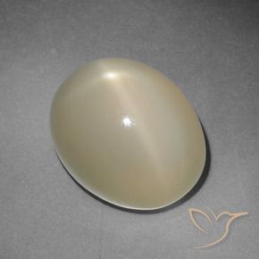 Pierre de lune étoilée jaune naturelle coupe ovale, 12,22 ct, translucide