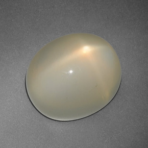 Pierre de lune étoilée jaune naturelle coupe ovale, 12,35 ct, translucide
