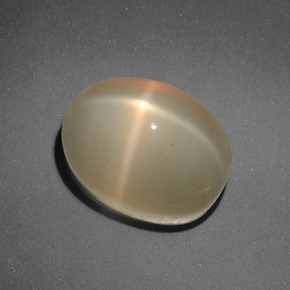 Pierre de lune étoilée orange naturelle coupe ovale, 7,31 ct, translucide
